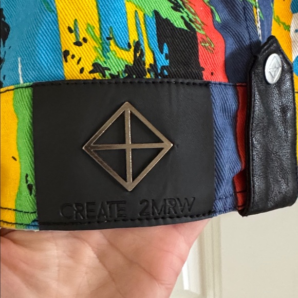 Colorful Abstract Leather Jacket - Picture 10 of 11